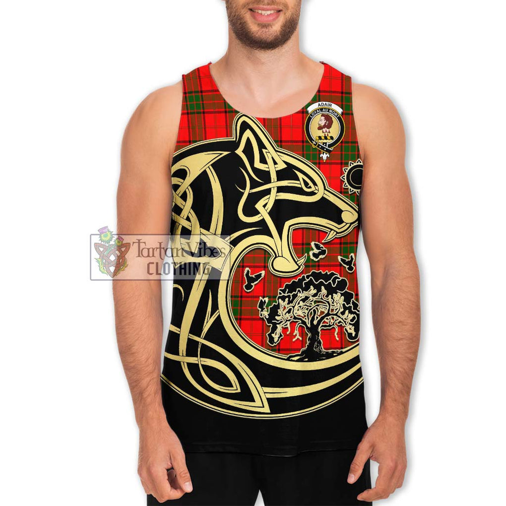 Adair Tartan Men's Tank Top with Family Crest Celtic Wolf Style Men - Tartan Vibes Clothing