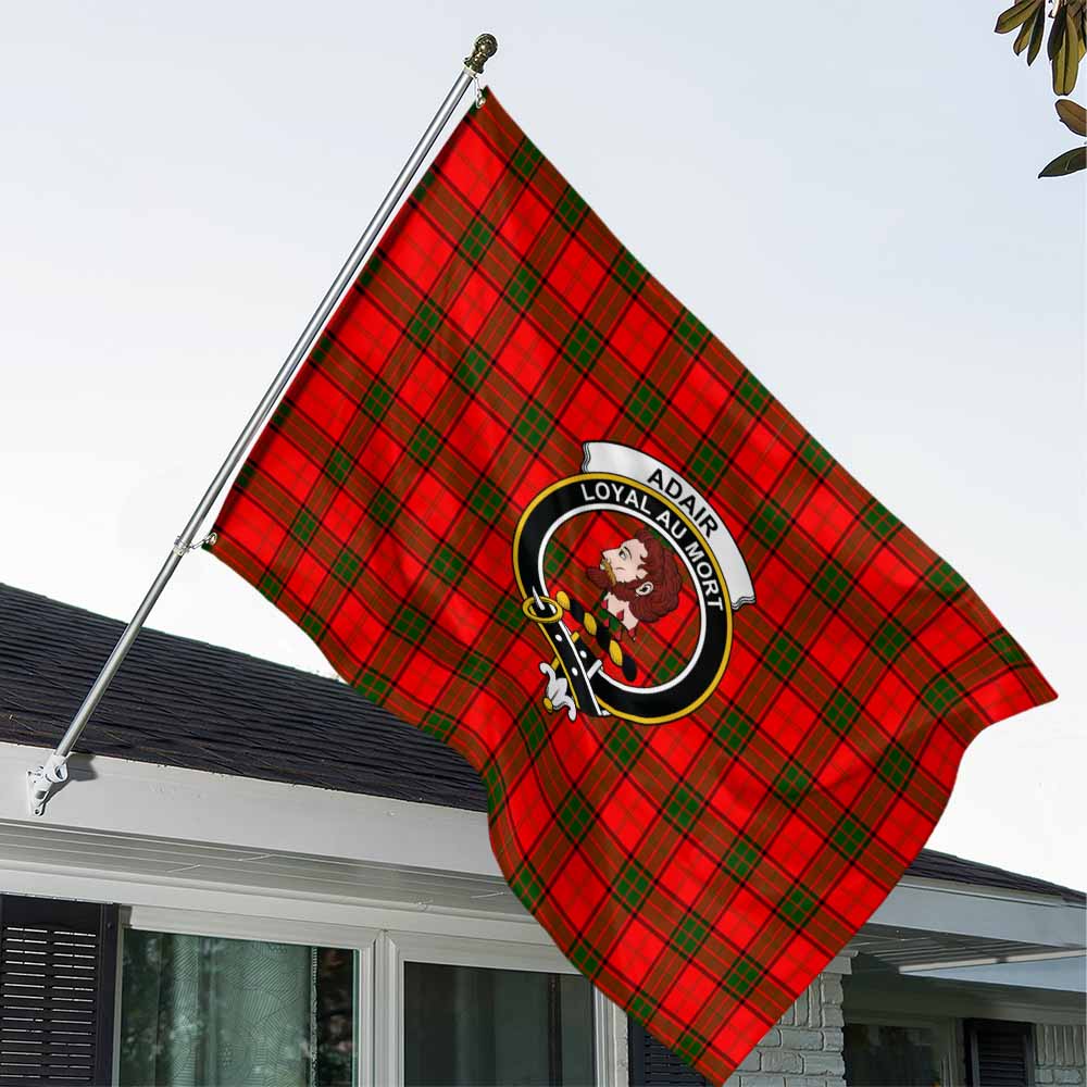 Tartan Vibes Clothing Adair Tartan House Flag with Family Crest
