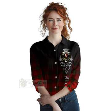 Tartan Vibes Clothing Adair Tartan Women's Casual Shirt Featuring Alba Gu Brath Family Crest Celtic Inspired
