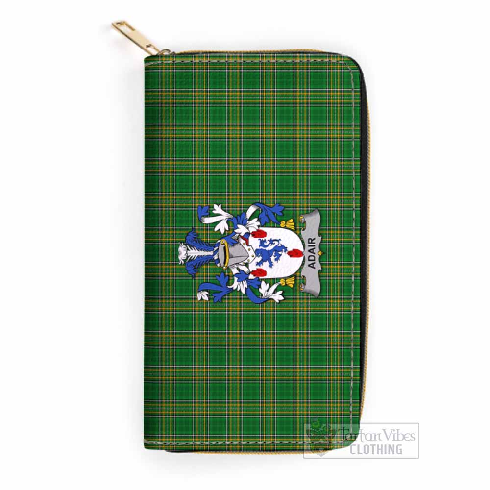 Tartan Vibes Clothing Adair Irish Clan Tartan Women's Leather Wallet with Coat of Arms