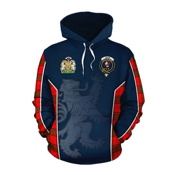 Tartan Vibes Clothing Adair Tartan Cotton Hoodie with Family Crest and Lion Rampant Vibes Sport Style