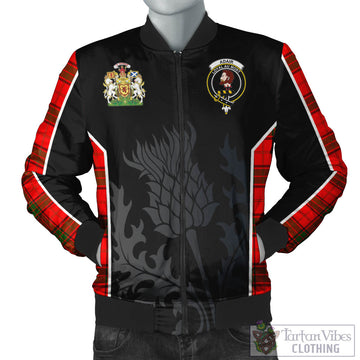 Adair Tartan Bomber Jacket with Family Crest and Scottish Thistle Vibes Sport Style