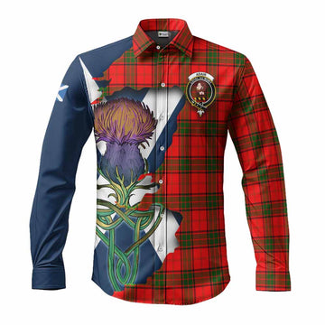 Adair Tartan Family Crest Long Sleeve Button Shirt Scottish Thistle Celtic Inspired