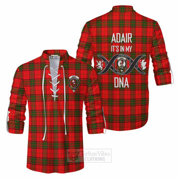 Tartan Vibes Clothing Adair Tartan Ghillie Kilt Shirt with Family Crest DNA In Me Style