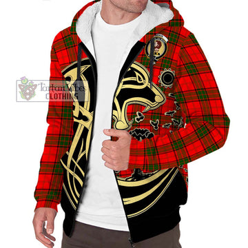 Adair Tartan Sherpa Hoodie with Family Crest Celtic Wolf Style Unisex S - Tartan Vibes Clothing