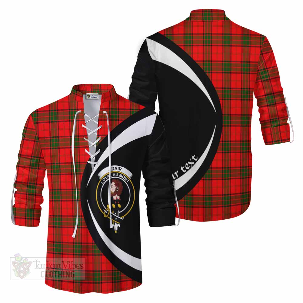 Tartan Vibes Clothing Adair Tartan Ghillie Kilt Shirt with Family Crest Circle Style