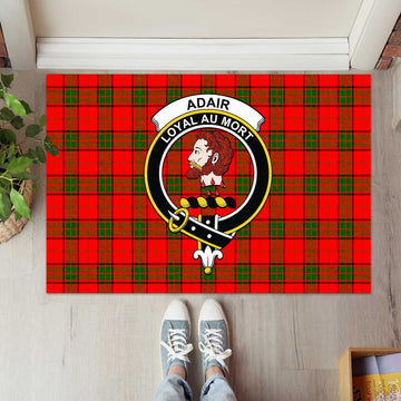Adair Tartan Rubber Doormat with Family Crest