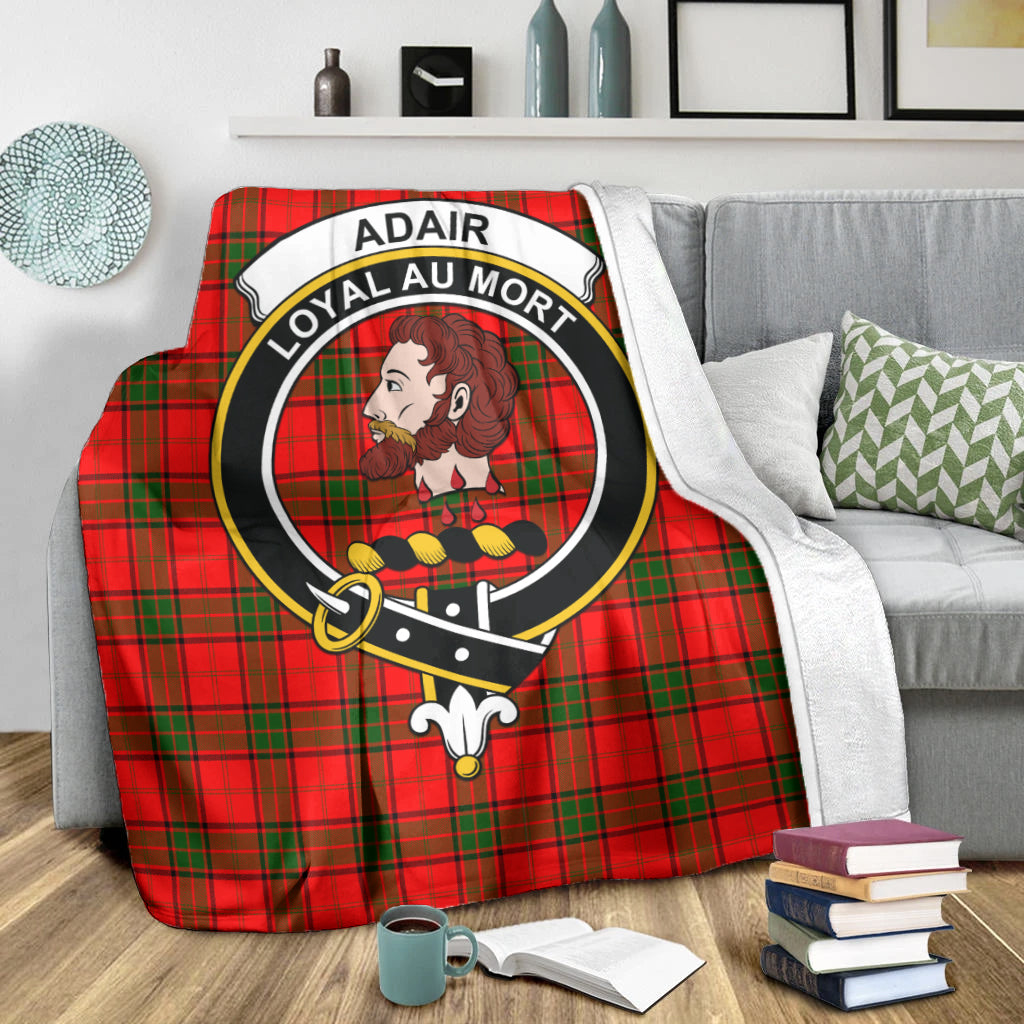 Adair Tartan Blanket with Family Crest - Tartanvibesclothing