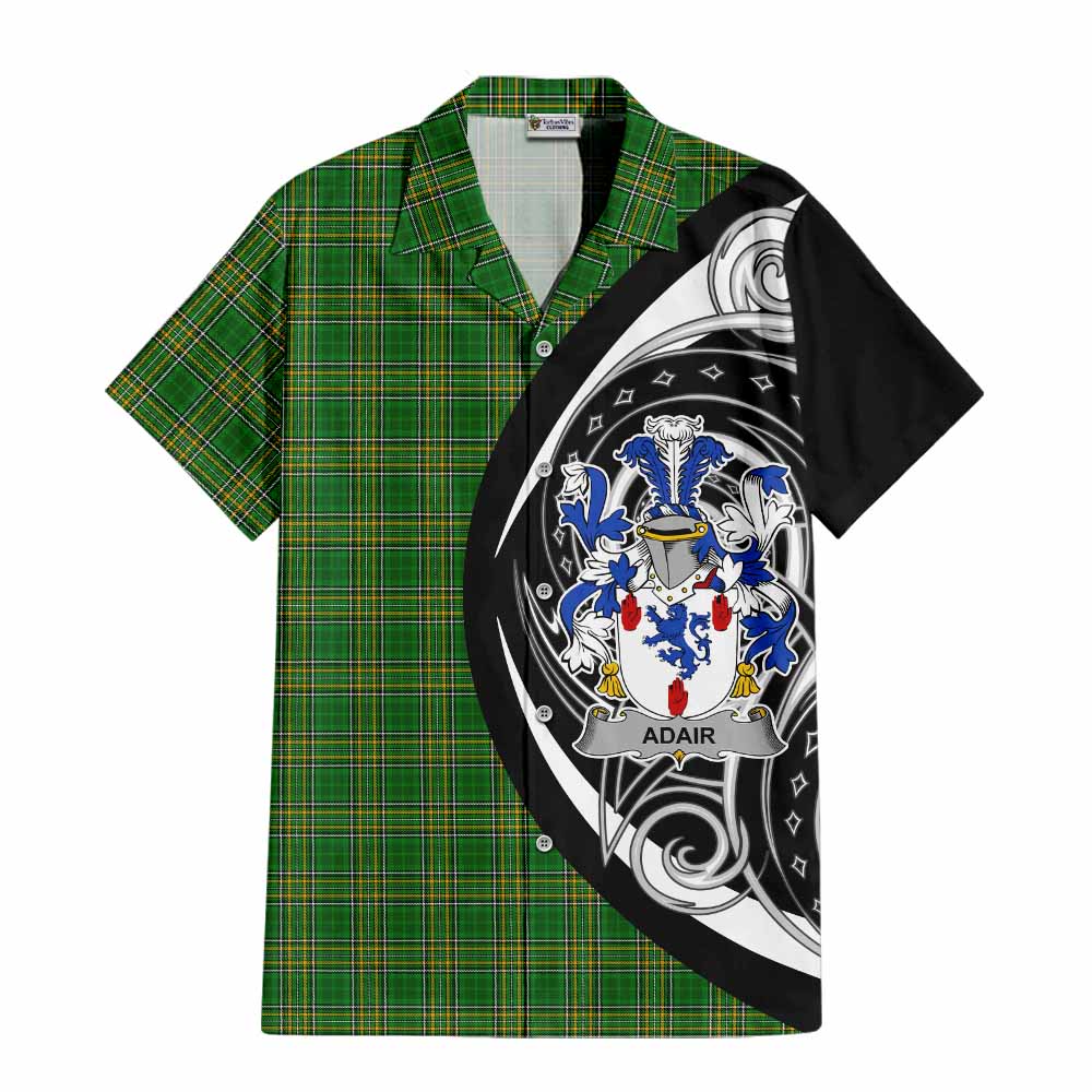Tartan Vibes Clothing Adair Irish Clan Short Sleeve Button Shirt Celtic Circle Style