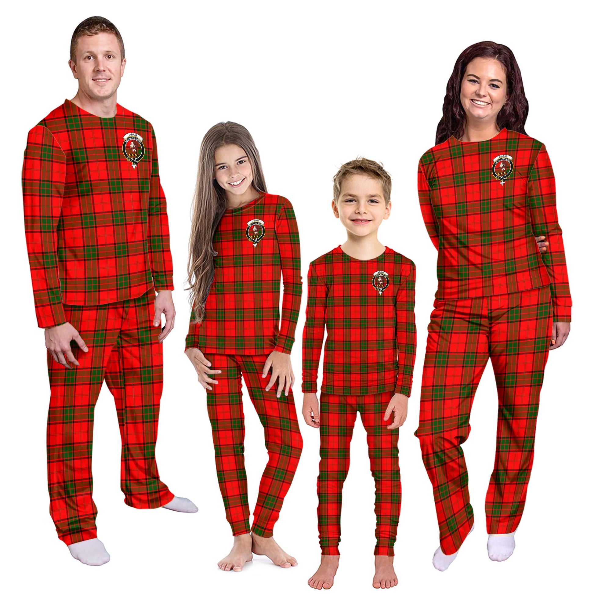 Adair Tartan Pajamas Family Set with Family Crest - Tartanvibesclothing