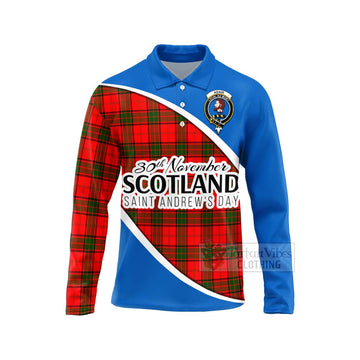 Tartan Vibes Clothing Adair Family Crest Tartan Long Sleeve Polo Shirt Celebrate Saint Andrew's Day in Style