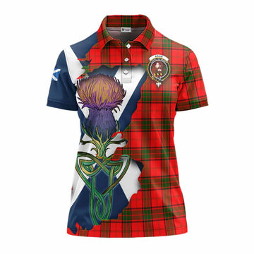 Adair Tartan Family Crest Women's Polo Shirt Scottish Thistle Celtic Inspired