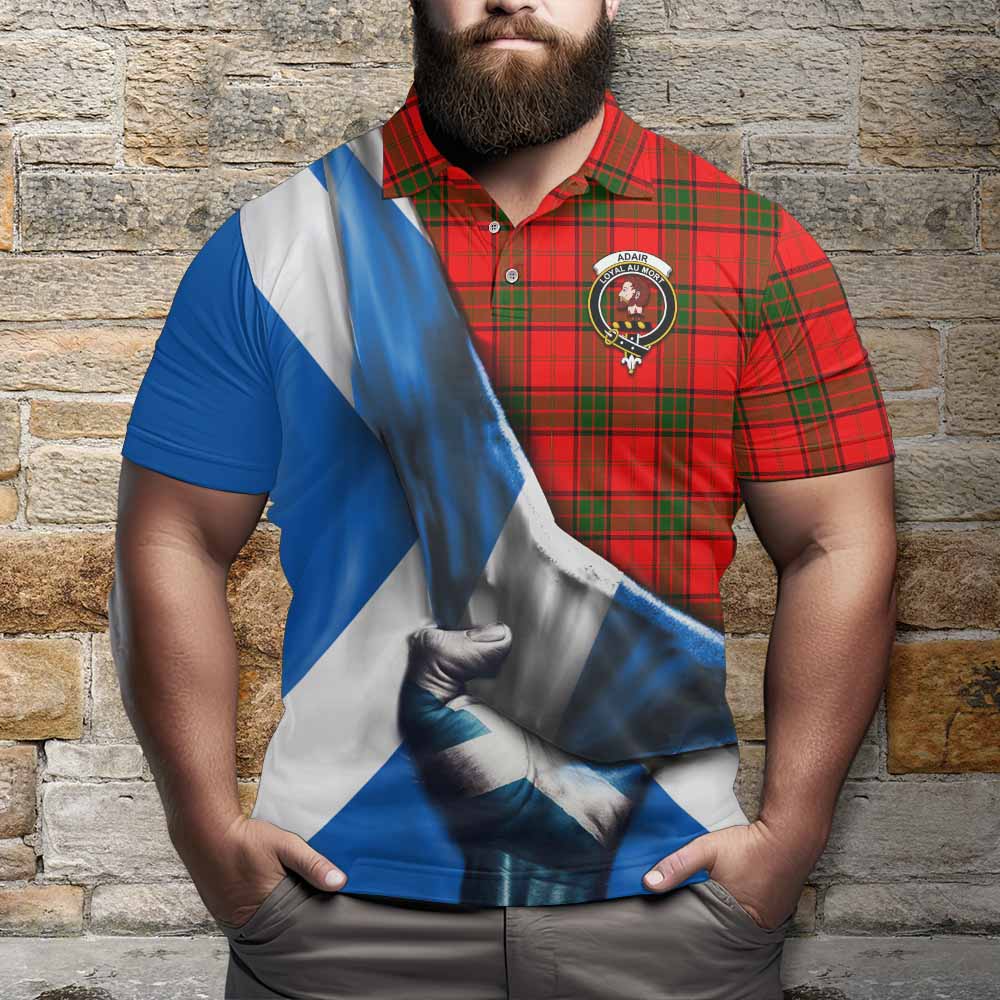 Tartan Vibes Clothing Adair Tartan Polo Shirt with Family Crest Scotland Patriotic Style