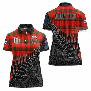 Tartan Vibes Clothing Adair Crest Tartan Women's Polo Shirt with New Zealand Silver Fern Half Style