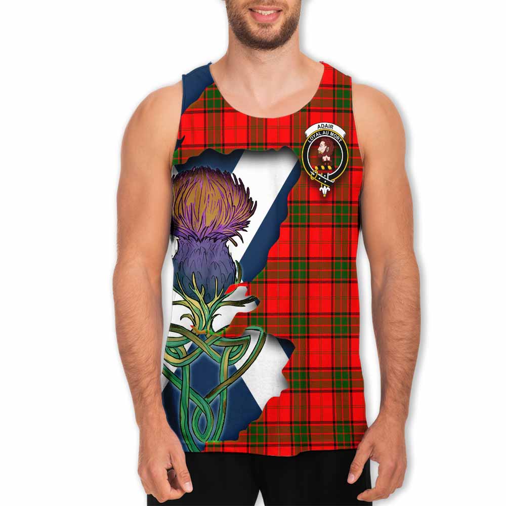 Tartan Vibes Clothing Adair Tartan Family Crest Men's Tank Top Scottish Thistle Celtic Inspired