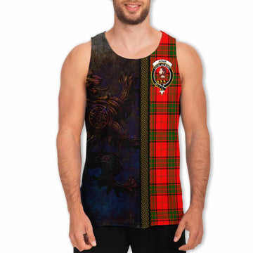 Tartan Vibes Clothing Adair Tartan Family Crest Men's Tank Top Alba Gu Brath Be Brave Lion Ancient Style