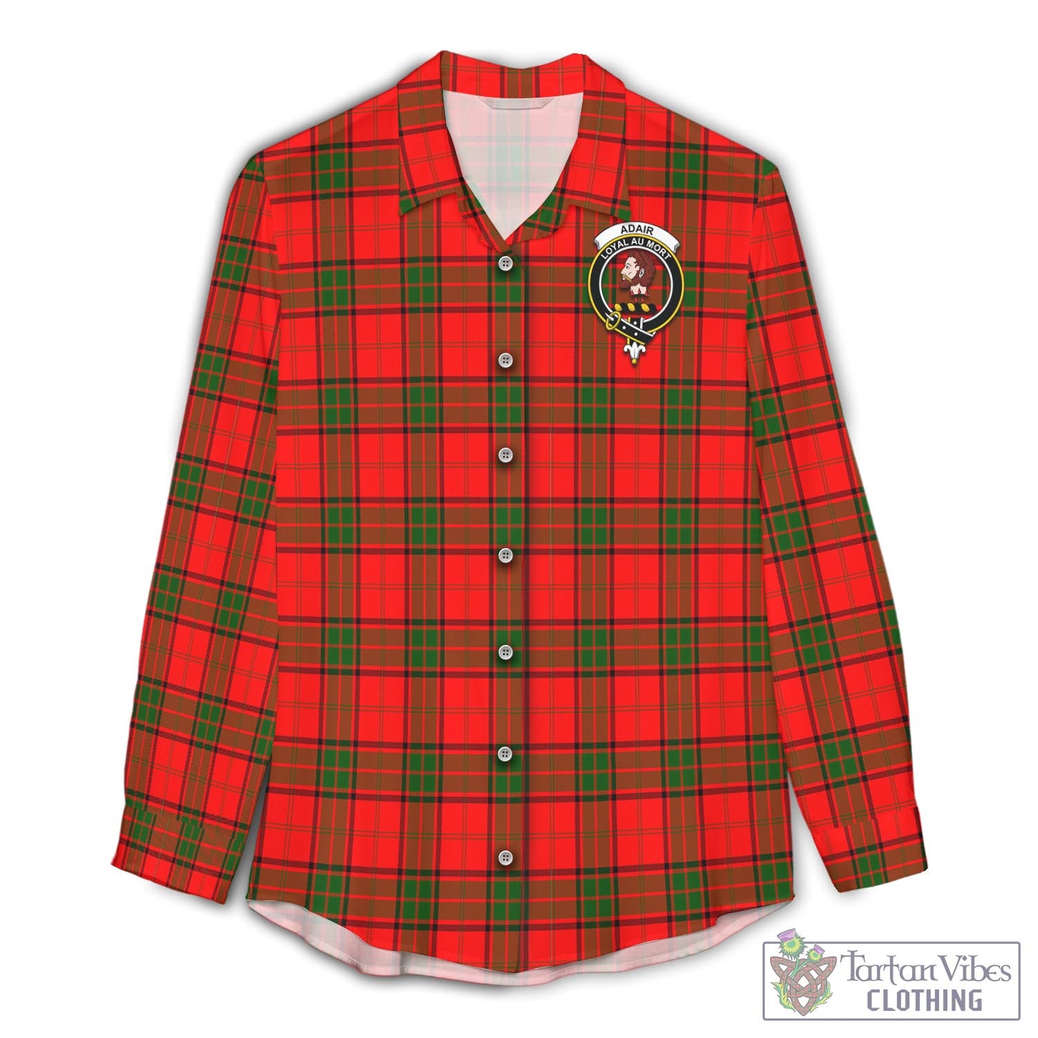 Tartan Vibes Clothing Adair Tartan Womens Casual Shirt with Family Crest