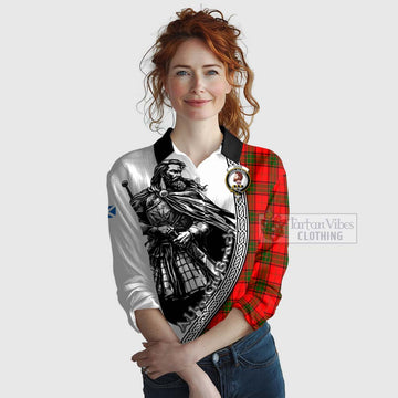 Tartan Vibes Clothing Adair Tartan Clan Crest Women's Casual Shirt with Highlander Warrior Celtic Style