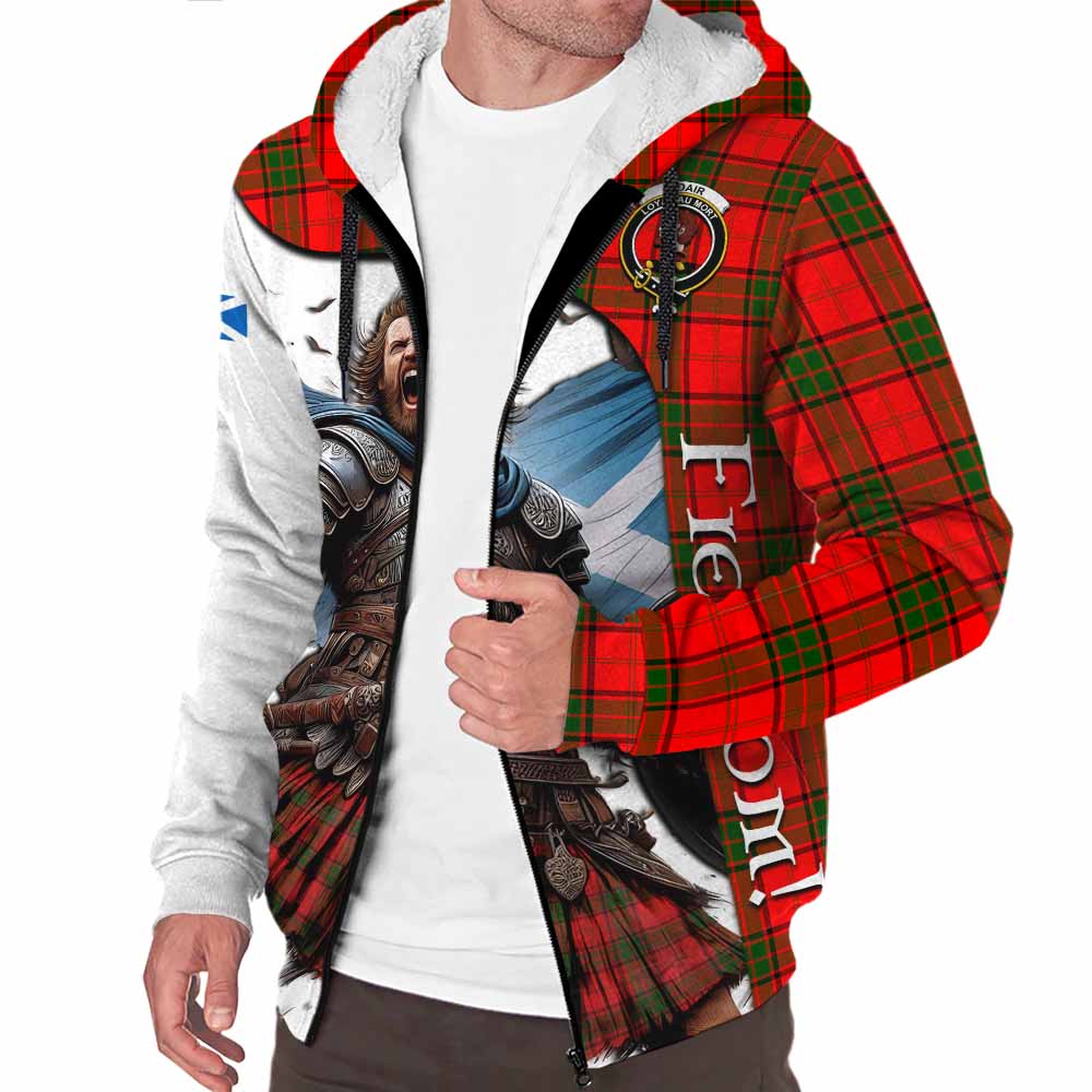 Tartan Vibes Clothing Adair Crest Tartan Sherpa Hoodie Inspired by the Freedom of Scottish Warrior