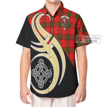 Adair Tartan Short Sleeve Button Shirt with Family Crest and Celtic Symbol Style Kid - Tartan Vibes Clothing