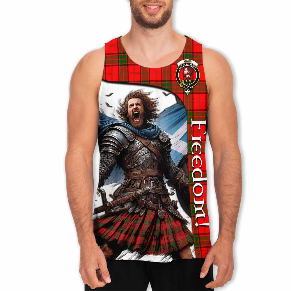 Tartan Vibes Clothing Adair Crest Tartan Men's Tank Top Inspired by the Freedom of Scottish Warrior