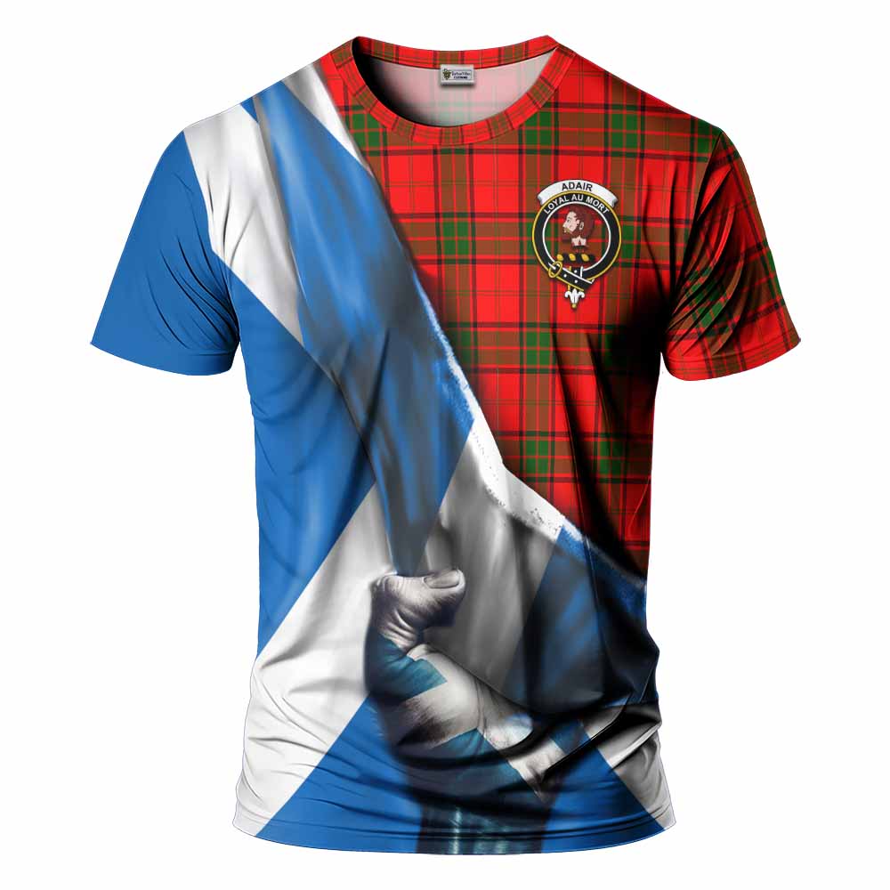 Tartan Vibes Clothing Adair Tartan T-Shirt with Family Crest Scotland Patriotic Style