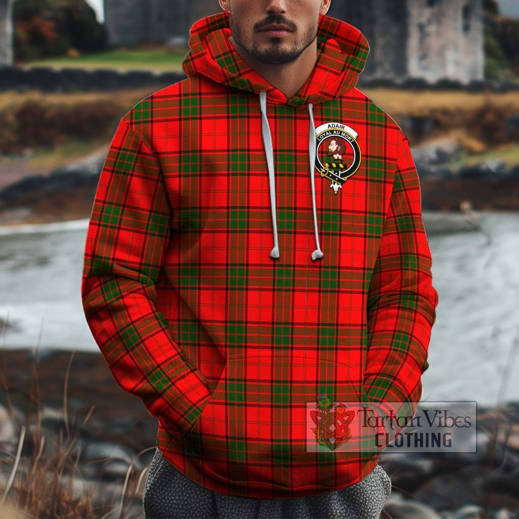 Adair Tartan Cotton Hoodie with Family Crest Pullover Hoodie XS - Tartan Vibes Clothing
