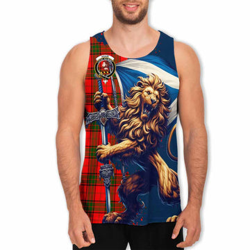 Tartan Vibes Clothing Adair Tartan Family Crest Men's Tank Top with Scottish Majestic Lion
