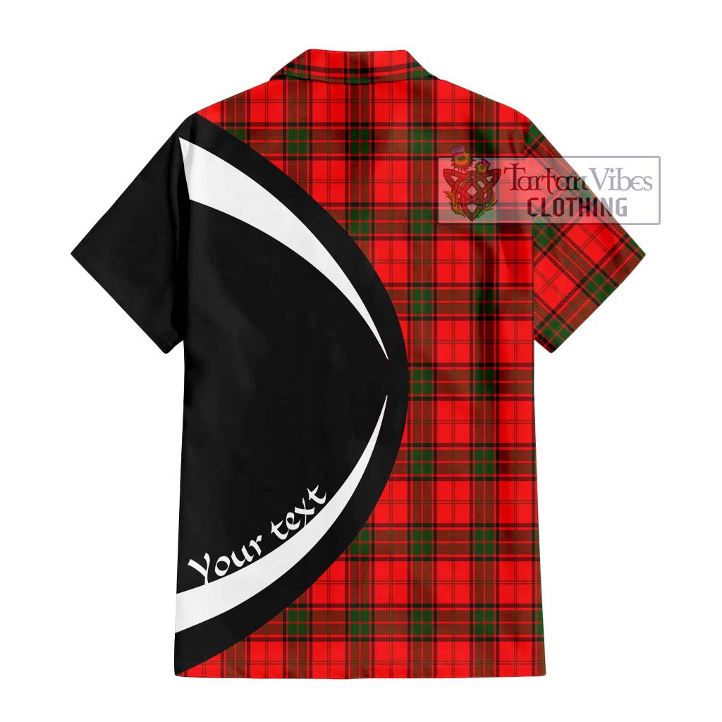 Adair Tartan Short Sleeve Button Up with Family Crest Circle Style - Tartan Vibes Clothing