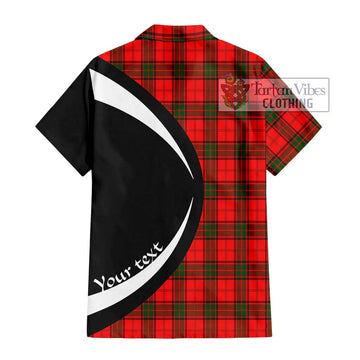 Adair Tartan Short Sleeve Button Up with Family Crest Circle Style - Tartan Vibes Clothing