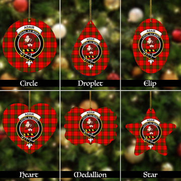 Adair Tartan Christmas Ornaments with Family Crest