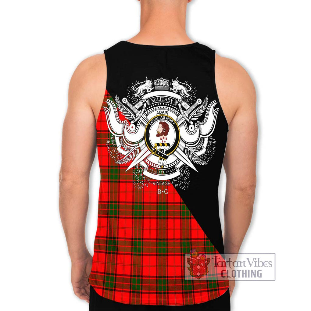 Adair Tartan Men's Tank Top with Family Crest and Military Logo Style - Tartanvibesclothing Shop