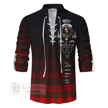 Tartan Vibes Clothing Adair Tartan Ghillie Kilt Shirt Featuring Alba Gu Brath Family Crest Celtic Inspired