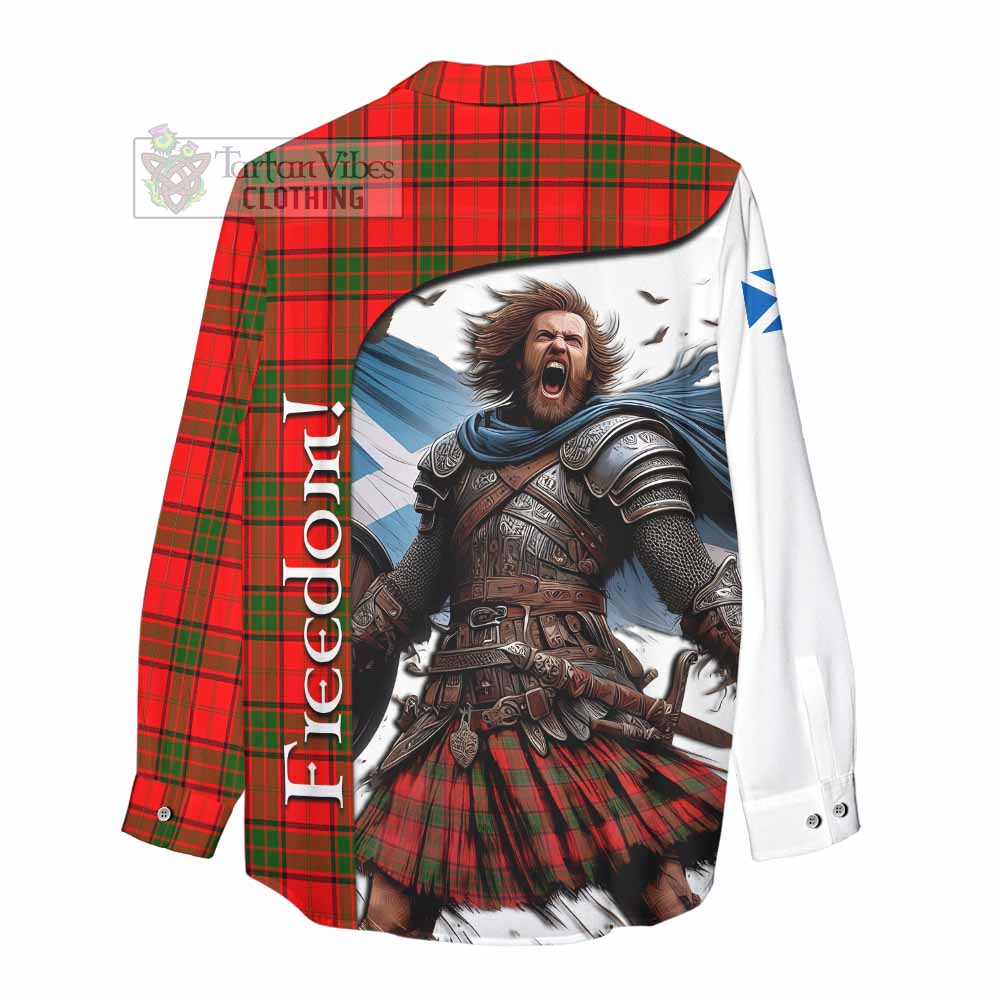 Tartan Vibes Clothing Adair Crest Tartan Women's Casual Shirt Inspired by the Freedom of Scottish Warrior