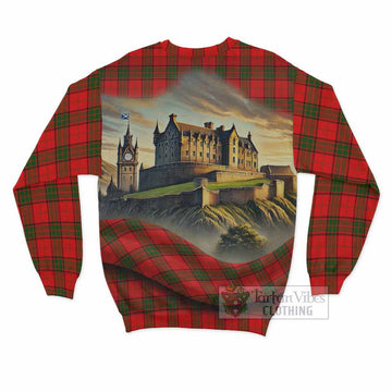 Adair Tartan Family Crest Sweatshirt with Scottish Ancient Castle Style