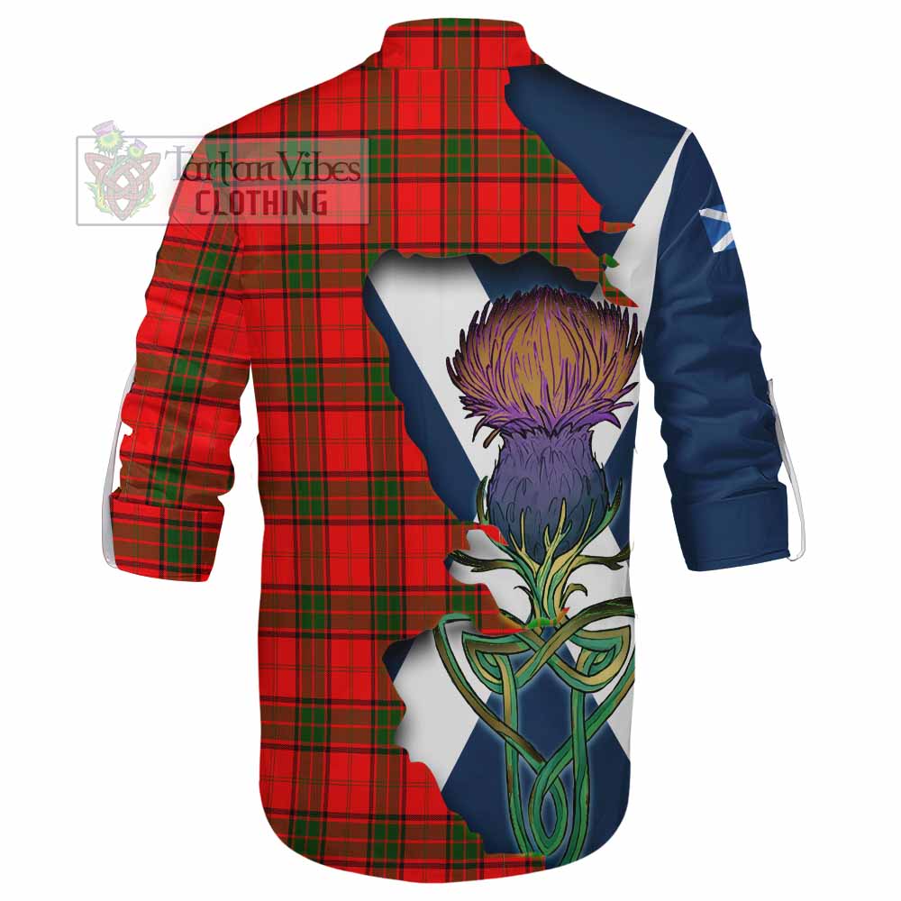 Tartan Vibes Clothing Adair Tartan Family Crest Ghillie Kilt Shirt Scottish Thistle Celtic Inspired