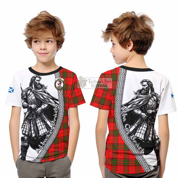 Adair Tartan Clan Crest Kid T-Shirt with Highlander Warrior Celtic Style