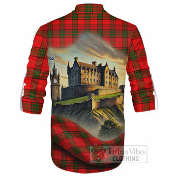 Tartan Vibes Clothing Adair Tartan Family Crest Ghillie Kilt Shirt with Scottish Ancient Castle Style