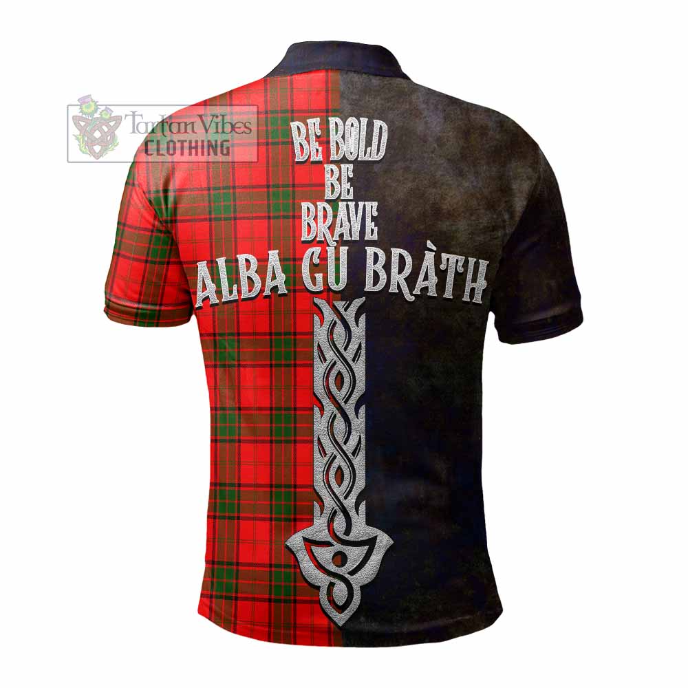 Tartan Vibes Clothing Adair Tartan Family Crest Polo Shirt Alba Gu Brath Be Brave Lion Ancient Style