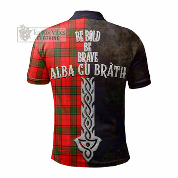 Tartan Vibes Clothing Adair Tartan Family Crest Polo Shirt Alba Gu Brath Be Brave Lion Ancient Style