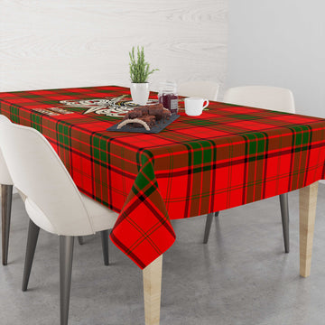 Tartan Vibes Clothing Adair Tartan Tablecloth with Clan Crest and the Golden Sword of Courageous Legacy