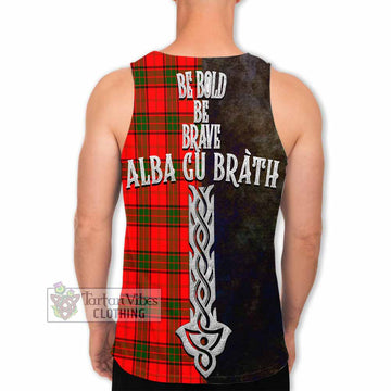 Tartan Vibes Clothing Adair Tartan Family Crest Men's Tank Top Alba Gu Brath Be Brave Lion Ancient Style