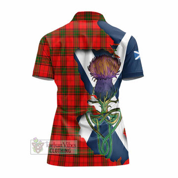 Adair Tartan Family Crest Women's Polo Shirt Scottish Thistle Celtic Inspired