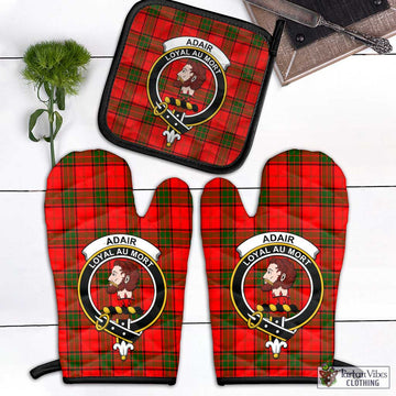 Adair Tartan Combo Oven Mitt & Pot-Holder with Family Crest Combo 1 Oven Mitt & 1 Pot-Holder Black - Tartan Vibes Clothing