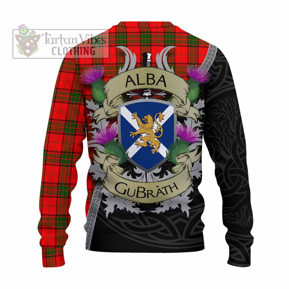 Tartan Vibes Clothing Adair Tartan Family Crest Knitted Sweater Lion Rampant Royal Thistle Shield Celtic Inspired
