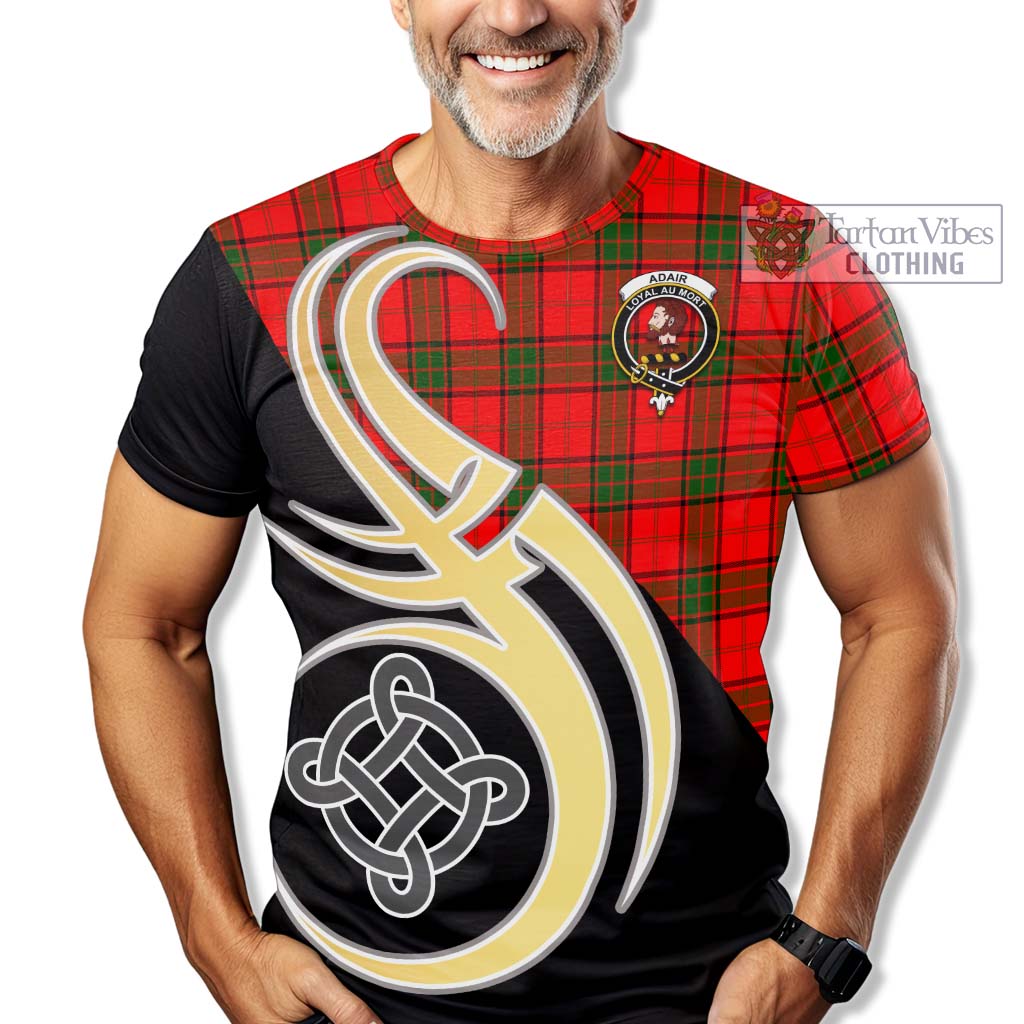 Tartan Vibes Clothing Adair Tartan T-Shirt with Family Crest and Celtic Symbol Style