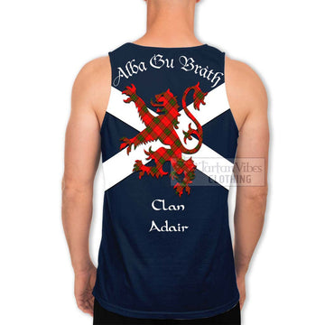 Tartan Vibes Clothing Adair Tartan Lion Rampant Men's Tank Top – Proudly Display Your Heritage with Alba Gu Brath and Clan Name
