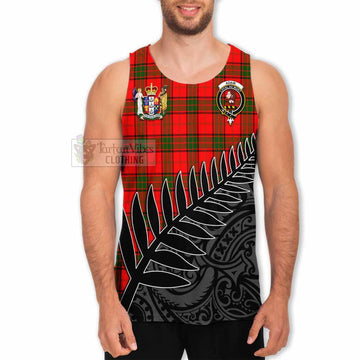 Tartan Vibes Clothing Adair Crest Tartan Men's Tank Top with New Zealand Silver Fern Half Style