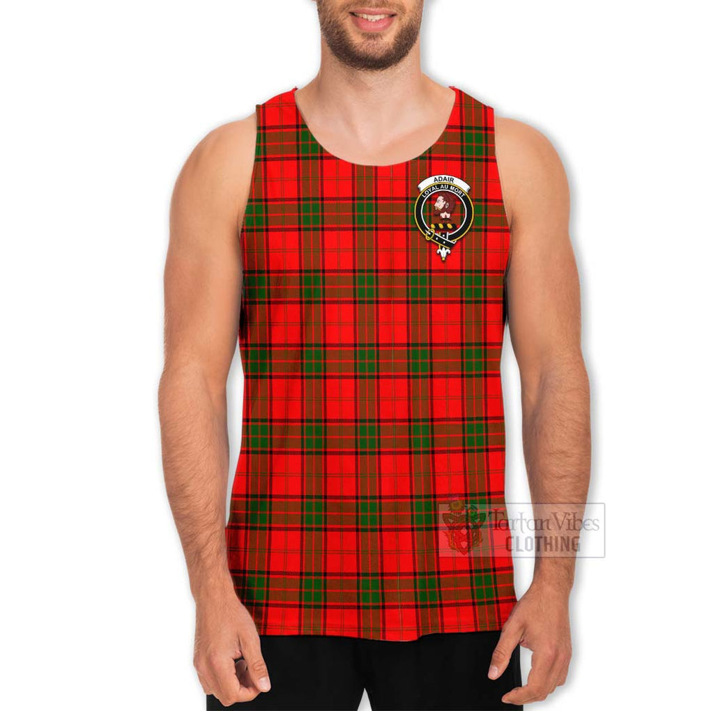 Tartan Vibes Clothing Adair Tartan Men's Tank Top with Family Crest Celtic Skull Style