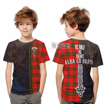 Adair Tartan Family Crest Kid T-Shirt Alba Gu Brath Be Brave Lion Ancient Style